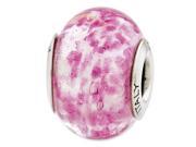 Sterling Silver Reflections Pink Italian Murano Glass Bead