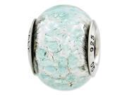 Sterling Silver Reflections Light Teal Italian Murano Glass Bead