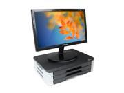 Dyconn Wood Top Adjustable Monitor Stand w Swivel 3 Drawers Adjustable 1.75 to 4.25 or More