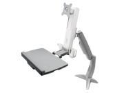 Dyconn Sit Stand Desk Mounted Work Station Mount with Foldable Keyboard Tray WSMD100