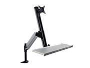 Dyconn WF496B Sit Stand Desk Mounted Work Station Mount with Foldable Keyboard Tray