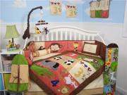 SoHo Designs 1234 Jungle Friends Baby Crib Nursery Bedding Set 14 pcs included Diaper Bag with Changing Pad Accessory Case Bottle Case