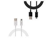 2 x 3FT Micro USB Charger Charging Sync Data Cable For Samsung Galaxy HTC LG