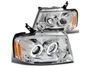 Ford F150 Chrome Clear Led Halo Projector Headlights