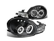 Dodge Plymouth Neon Black Dual Halo Led Projector Headlights Parking Lights 1Pc