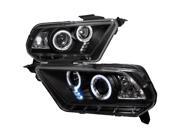 Ford Mustang Black Led Dual Halo Projector Head Lights