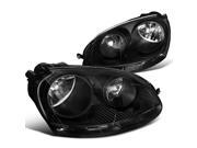 Volkswagon Jetta Gl 2.5 4 Door Sedan Black Housing Headlights Lamps Lights