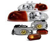 Honda Civic 2 3 Dr Headlights Smoked Amber Corner Fog Lights Side Markers