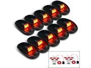10 Pc. Set Smoked Lens Yellow Amber Led Cab Roof Top Running Lights