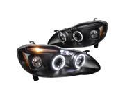 Toyota Corolla Black Led Projector Halo Head Lights