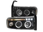 Dodge Ram Black Dual Halo Projector Head Lights Dodge Ram Black Dual Halo Projector Head Lights