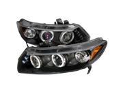 Honda Civic 2Dr Jdm Dual Halo Led Black Projector Headlights Honda Civic 2Dr Jdm Dual Halo Led Black Projector Headlights