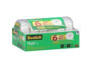 Scotch Magic Tape 3 4 x 850 6 Rolls in Refillable Dispensers
