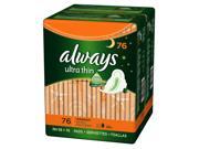 Always Ultra Thin Overnight Pads with Wings 76 ct.