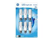 GE 10 Watt LED Bright Stik Light Bulb Daylight 6 pack