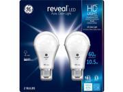 GE 11 Watt A19 Reveal HD LED Light Bulbs 2 pack