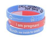 Mediband Pregnancy Alert Wristband has Space for Writeable Information Blue Large
