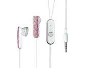Universal Stripe Silver Pink Diamante Stereo Handsfree Headset