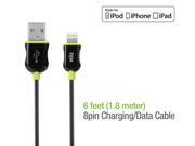 RUIZ by Cellet Apple MFI Certified 6ft. Lightning 8 Pin Charging Data Sync Cable for iPad iPhone iPod Green