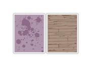 Sizzix Texture Fades Embossing Folders 2 Pkg By Tim Holtz Ink Splats Wood Planks