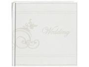 Embroidered Scroll Leatherette White Photo Album Holds 2 Up 4 X6 Photos 200 Capacity