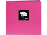 Book Cloth Cover Postbound Album With Window 12 X12 Bright Pink