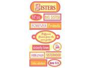 Essentials Dimensional Stickers 2.75 X6.75 Sheet Sisters