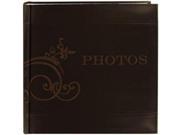 Embroidered Scroll Leatherette Brown Photo Album 8 X8 Holds 2 Up 4 X6 Photos 200 Capacity