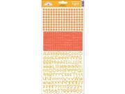 Teensy Type Cardstock Alphabet Stickers Tangerine