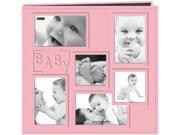 Collage Frame Sewn Embossed Cover Postbound Album 12 X12 Pink Baby
