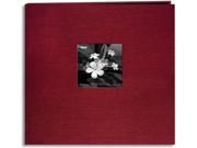 Silk Postbound Album With Photo Window 12 X12 Cranberry