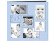 Collage Frame Sewn Embossed Cover Postbound Album 12 X12 Blue Baby