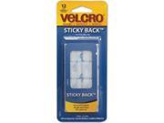 Sticky Back Hook and Loop Square Fasteners on Strips 7 8 White 12 Sets Pack