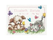 Pet Friends Baby Birth Record Counted Cross Stitch Kit 12 X9 14 Count