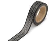 Washi Tape Roll .625 X315 Black Horizontal Stripes