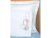 Children s Stamped Pillowcase With White Perle Edge 1 Pkg Old Truck Friend
