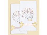 Stamped White Decorative Hand Towel 17 X28 One Pair Thanksgiving