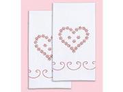 Stamped White Decorative Hand Towel 17 X28 One Pair Valentine s Day
