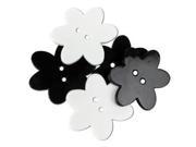 Favorite Findings Buttons Flower Pop Black And White 5 Pkg