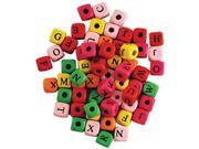 Wood Alphabet Beads 10mm 60 Pkg Assorted Colors