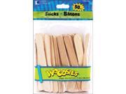 Woodsies Mini Jumbo Craft Sticks Natural 4.5 50 Pkg