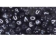 Fun Pack Alphabet Beads Round Black Mix 185 Pkg