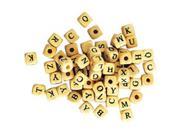 Wood Alphabet Beads 10mm 60 Pkg Natural