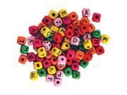 Wood Alphabet Beads 8mm 70 Pkg Assorted Colors