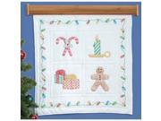 Stamped White Wall Or Lap Quilt 36 X36 Christmas Window