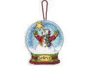Believe Snowglobe Counted Cross Stitch Kit 3 3 4 X4 1 2 14 Count Clear Plastic