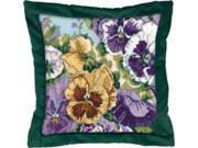 Glorious Pansies Needlepoint Kit 14 X14 14 Mesh Stitched In Floss