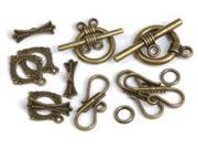 Jewelry Basics Metal Findings 8 Sets Pkg Antique Gold Closure Pack