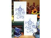 Stamped Kitchen Towels For Embroidery Blue Rose