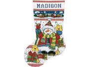 Snowman Fun Stocking Counted Cross Stitch Kit 17 Long 14 Count